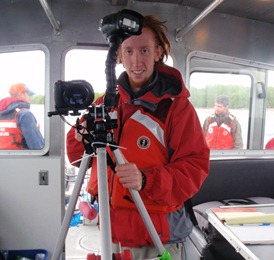 Steve Long with underwater camera system